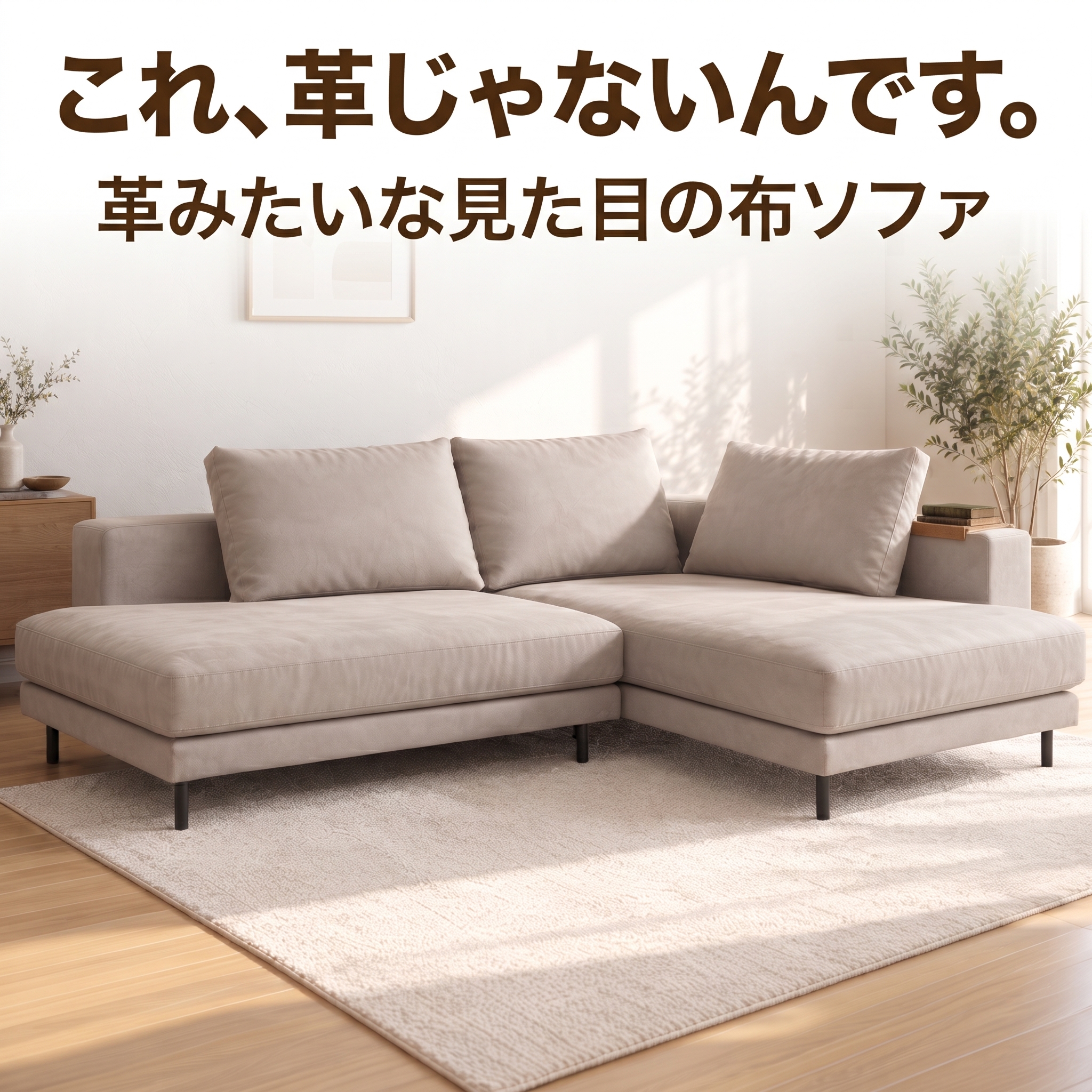 ファブリックレザー カウチソファ メインビジュアル