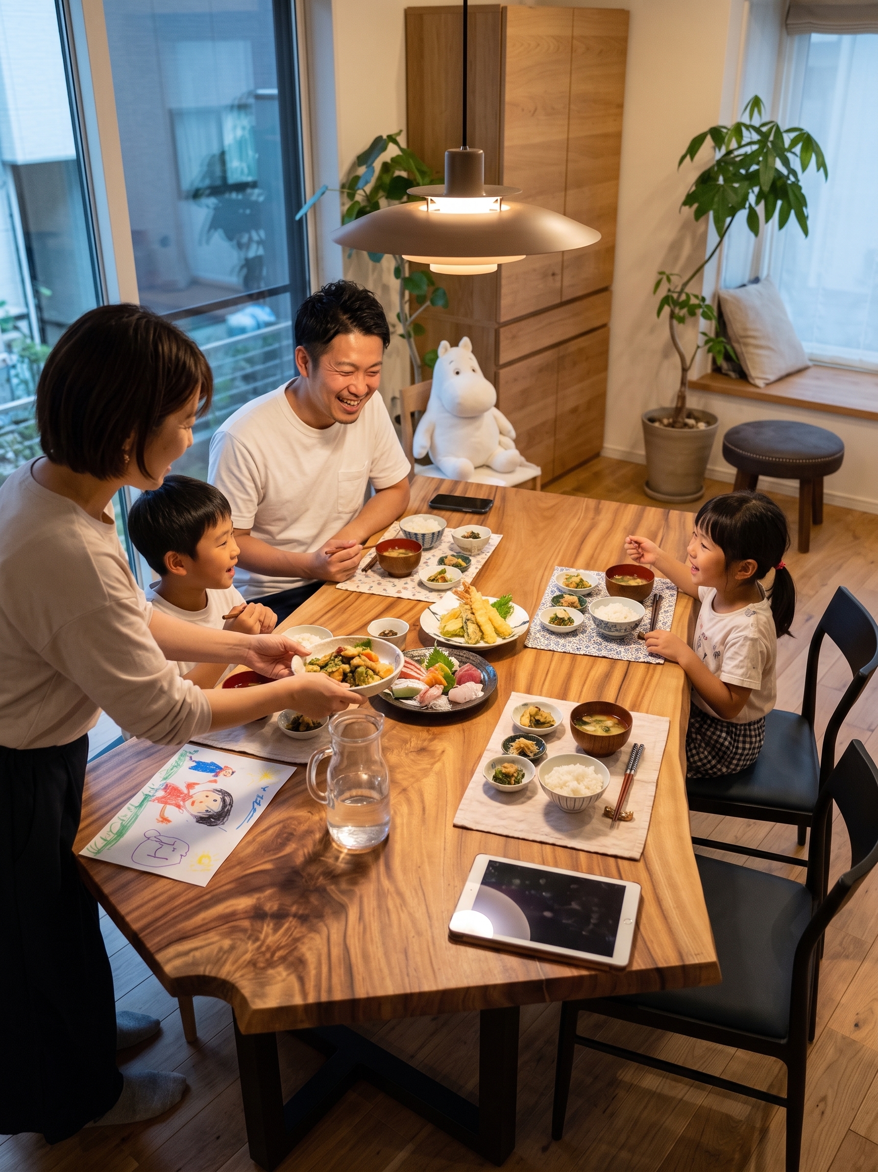 家族団らんの食卓シーン