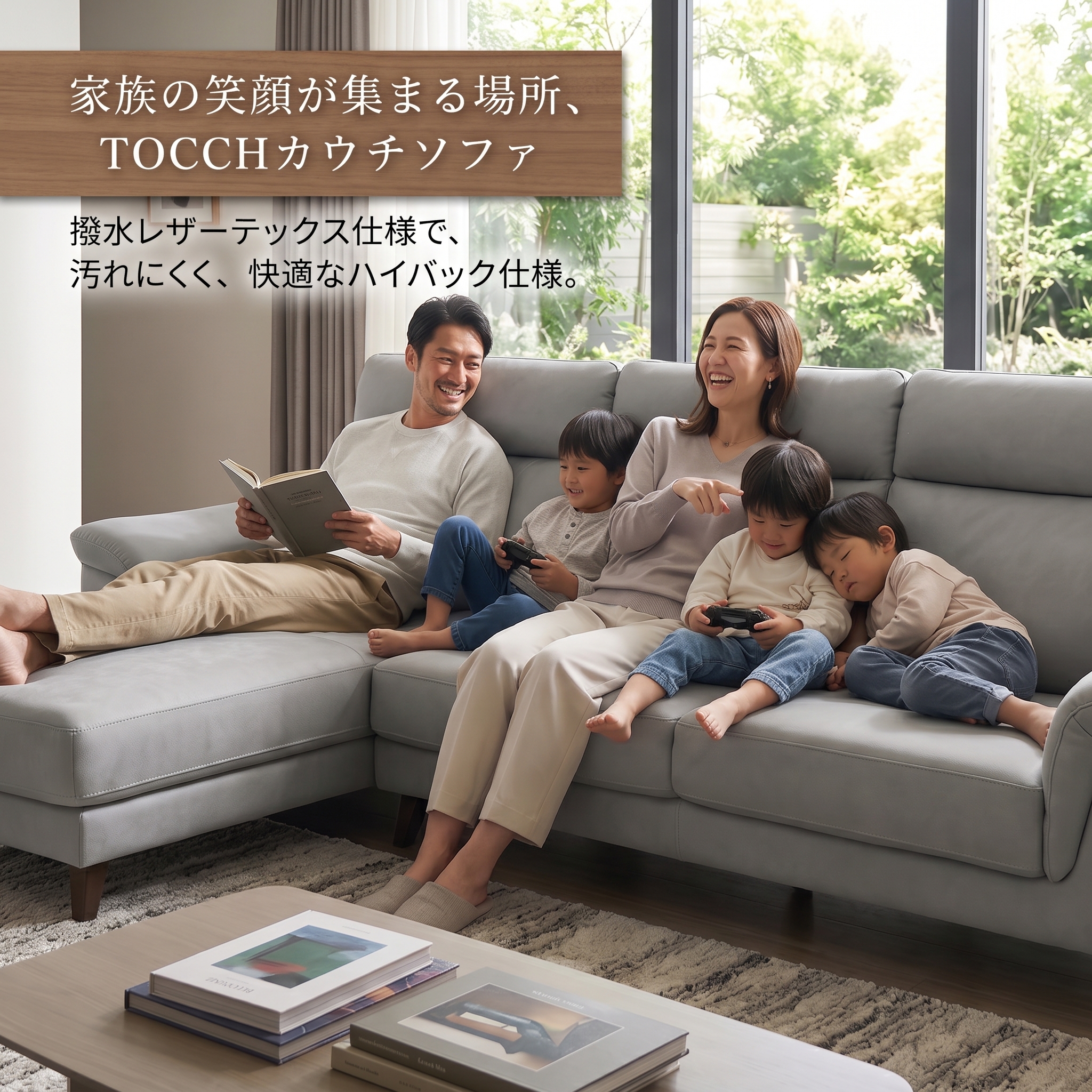 家族の笑顔が集まる場所 TOCCHカウチソファ