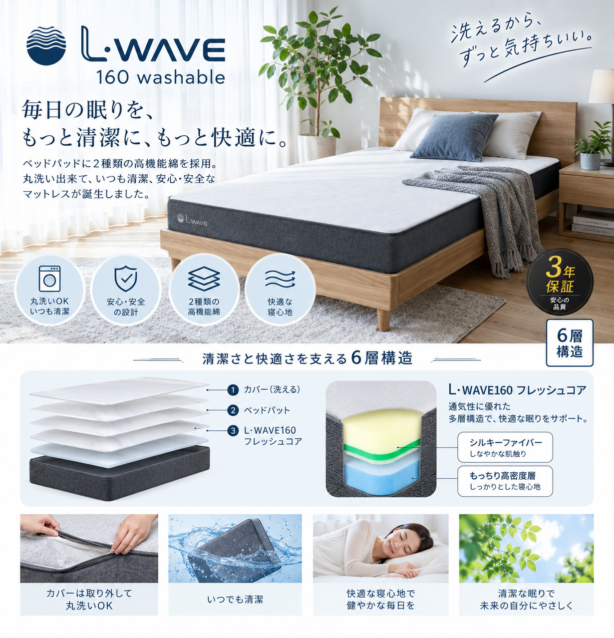L・WAVE 160 washable メイン画像