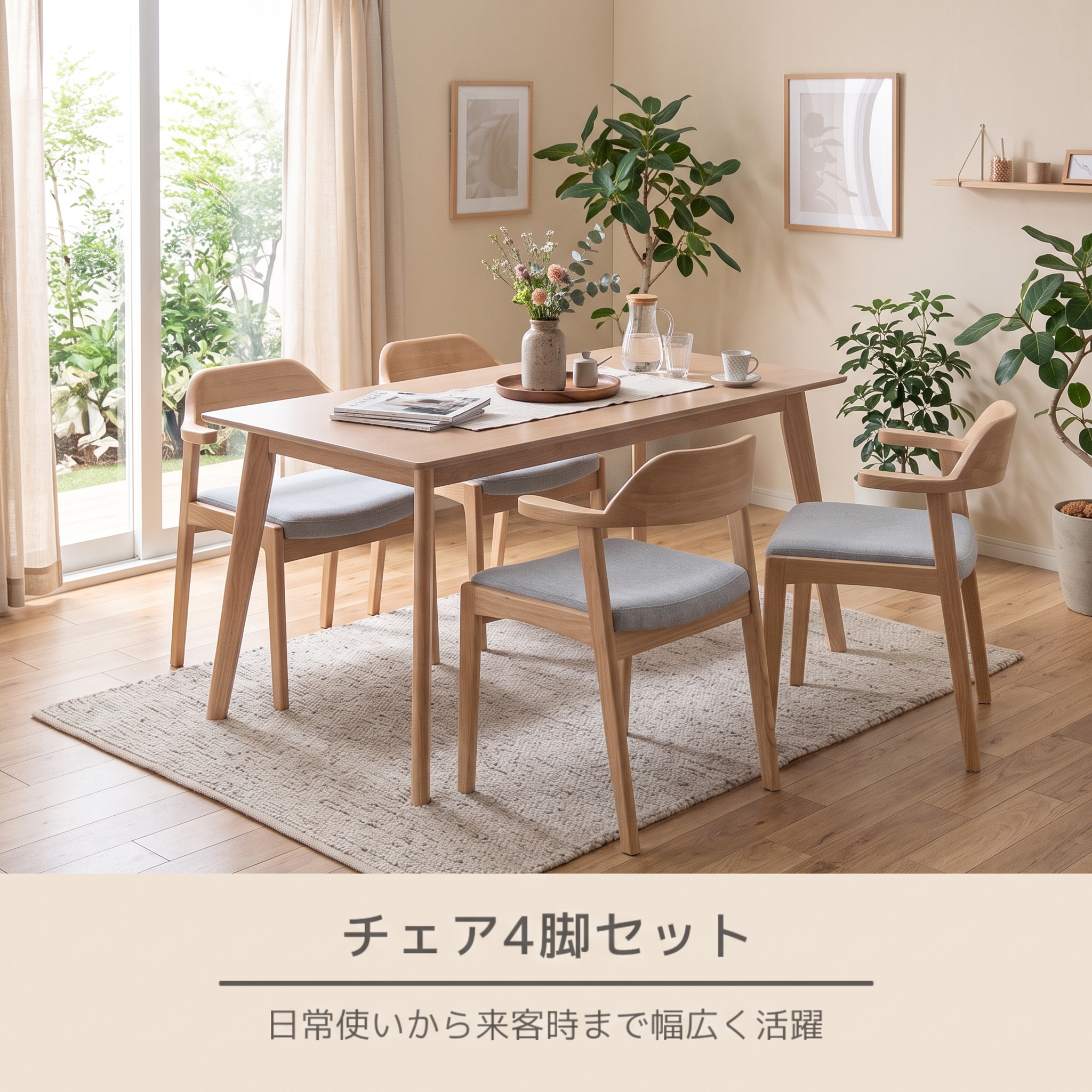 チェア4脚セット 日常使いから来客時まで幅広く活躍