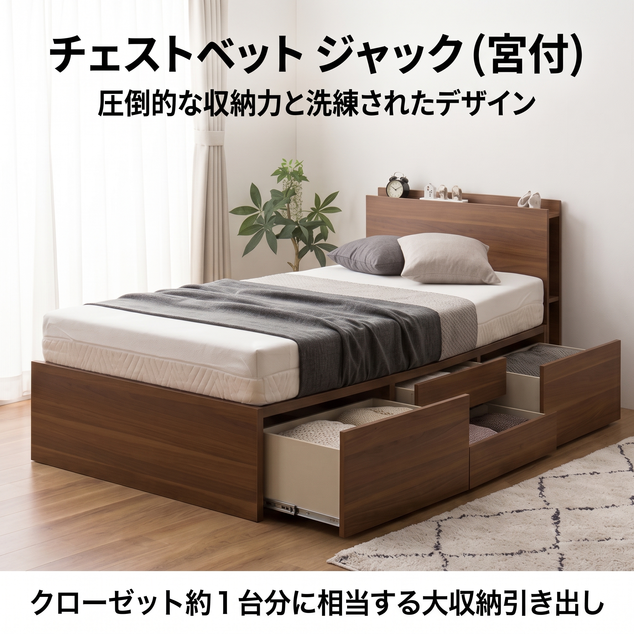 チェストベッド ジャック 圧倒的な収納力と洗練されたデザイン