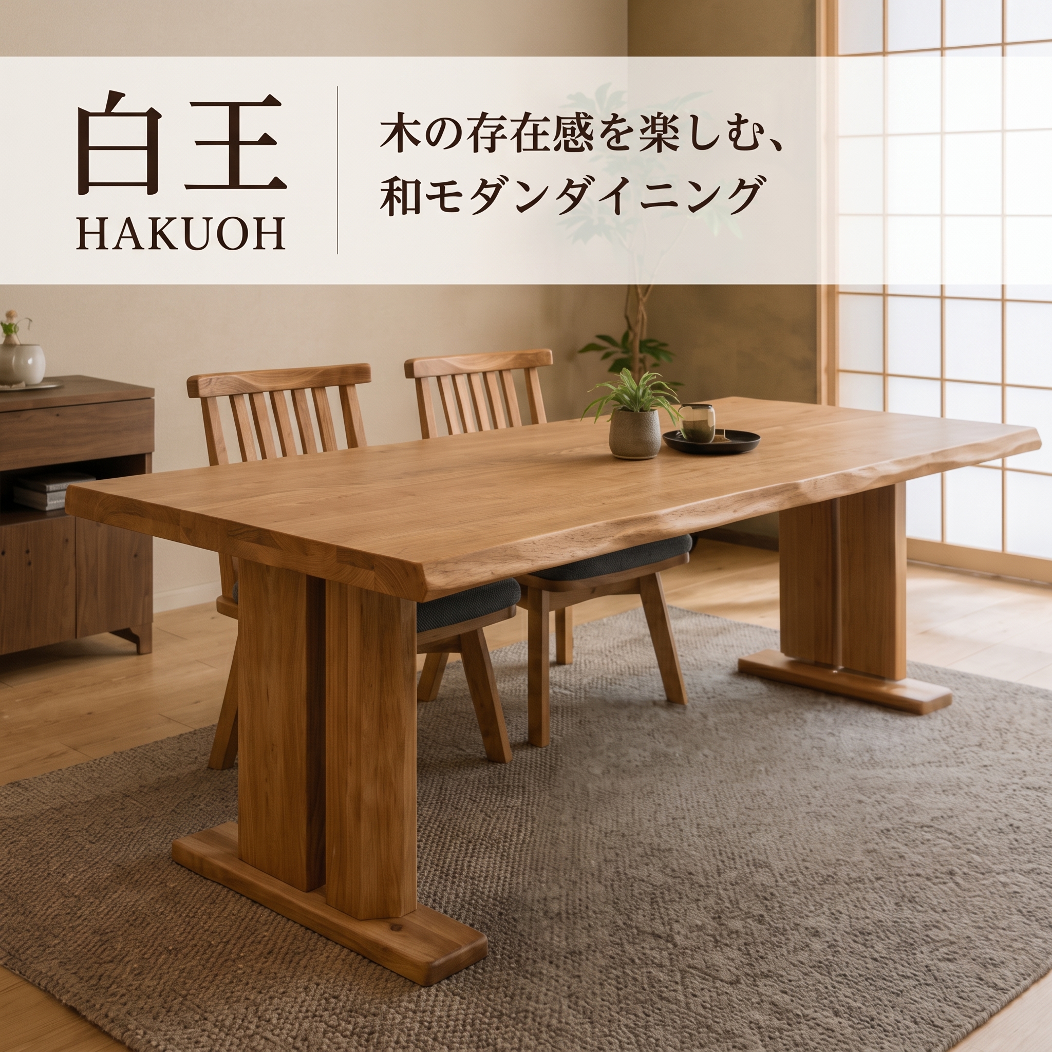 木の存在感を楽しむ、和モダンダイニング 白王 HAKUO
