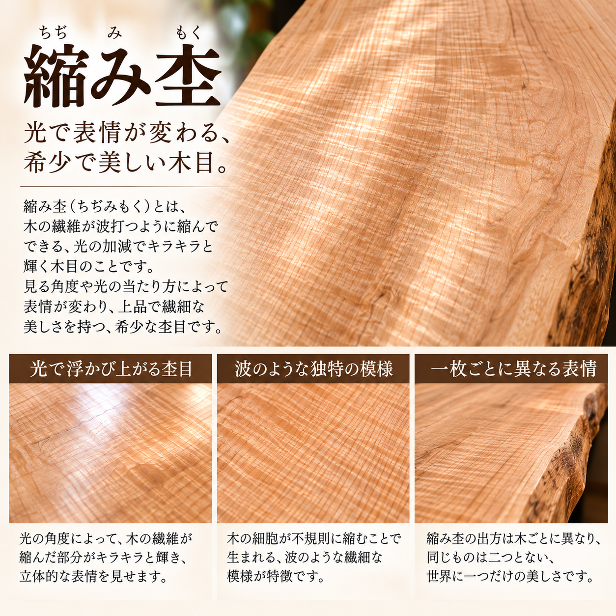 榎(えのき) 希少な縮み杢の魅力