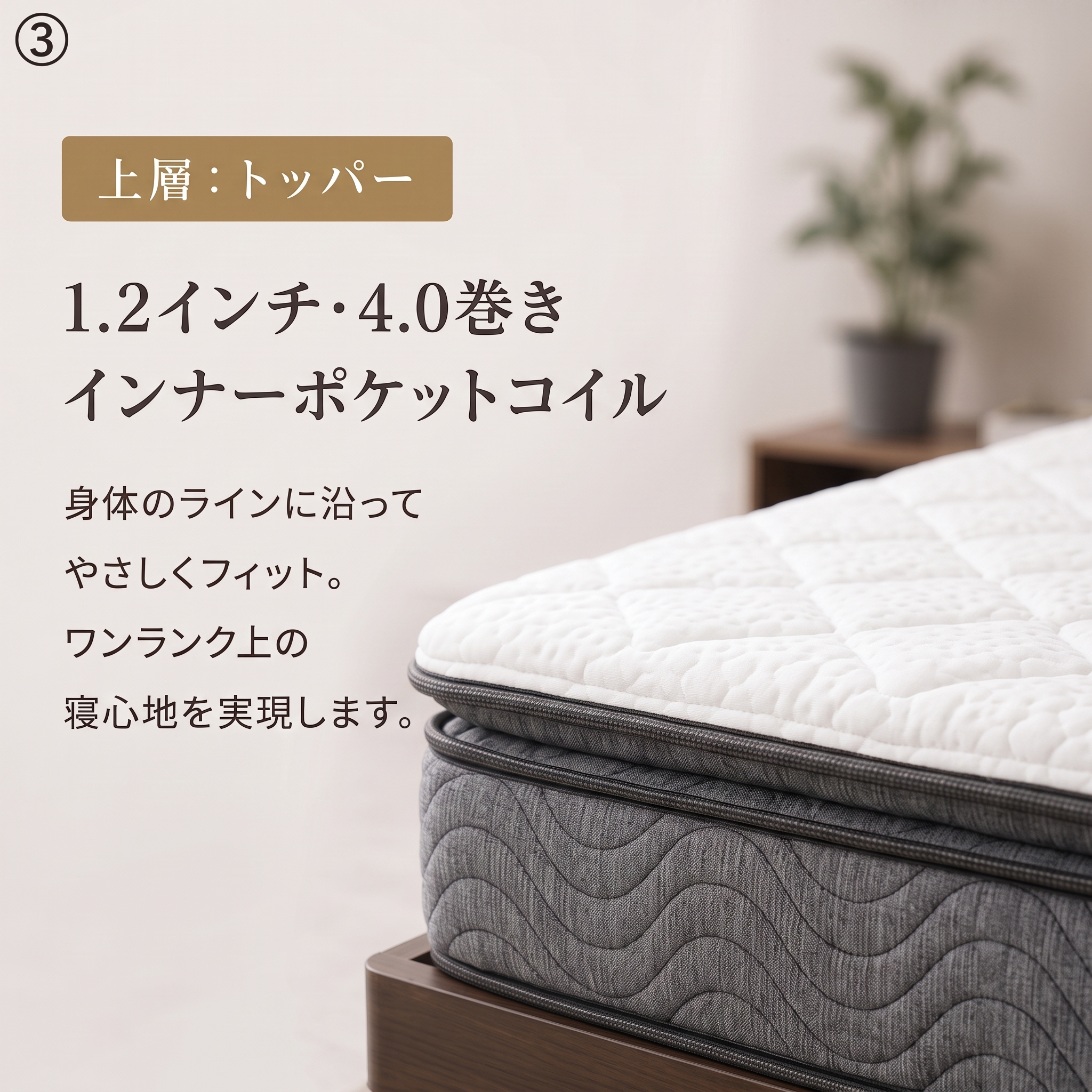 上層トッパー インナーポケットコイル