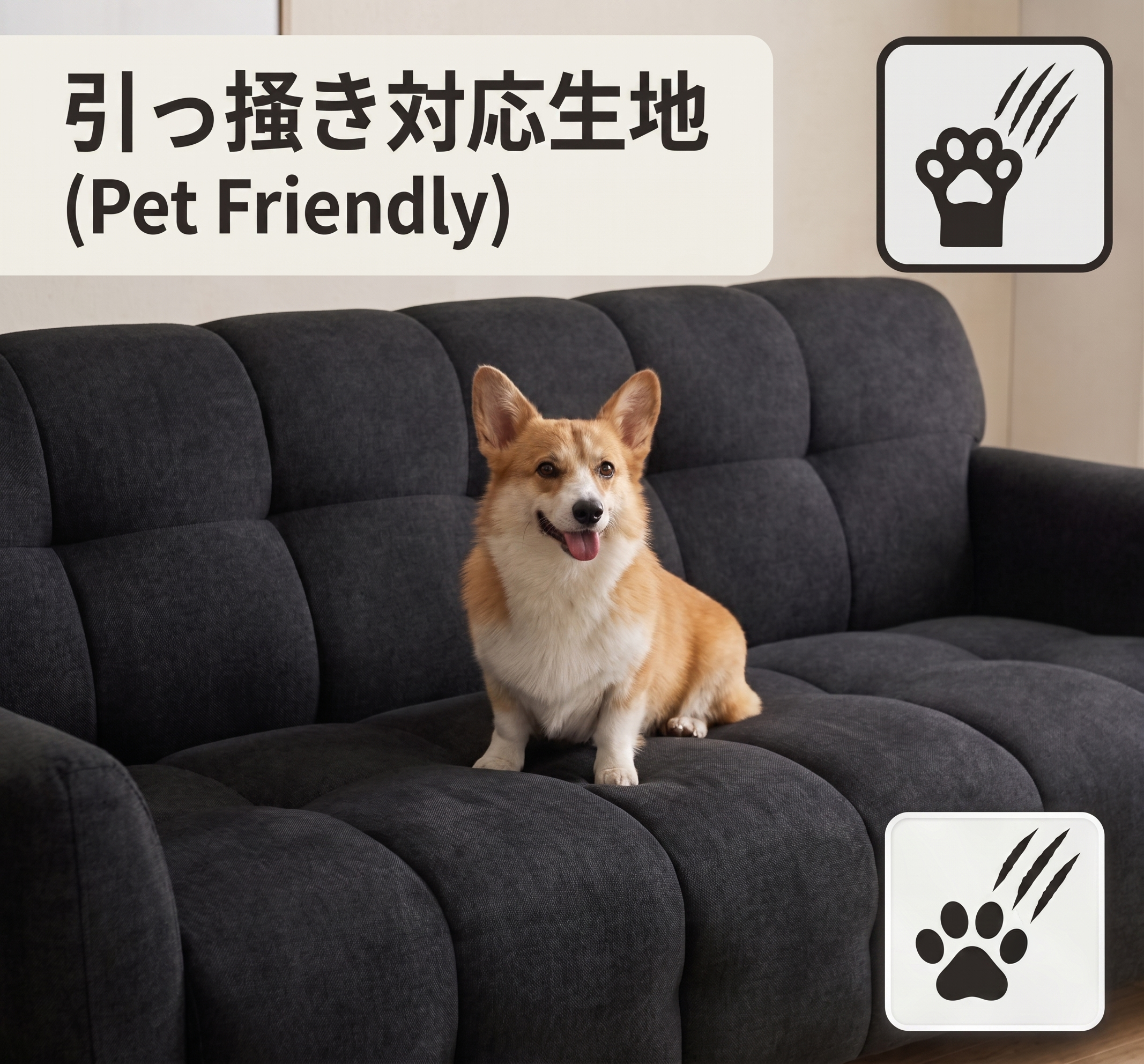 引っ掻き対応生地