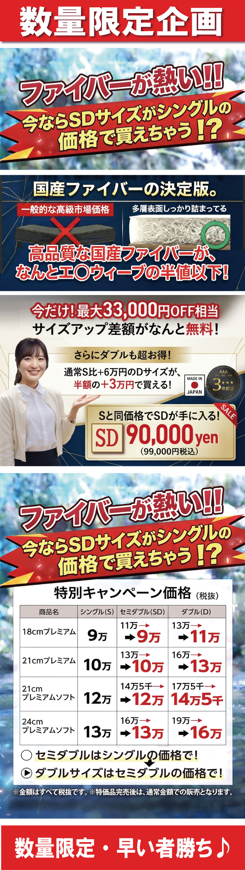 ファイバーマット　サイズアップセール