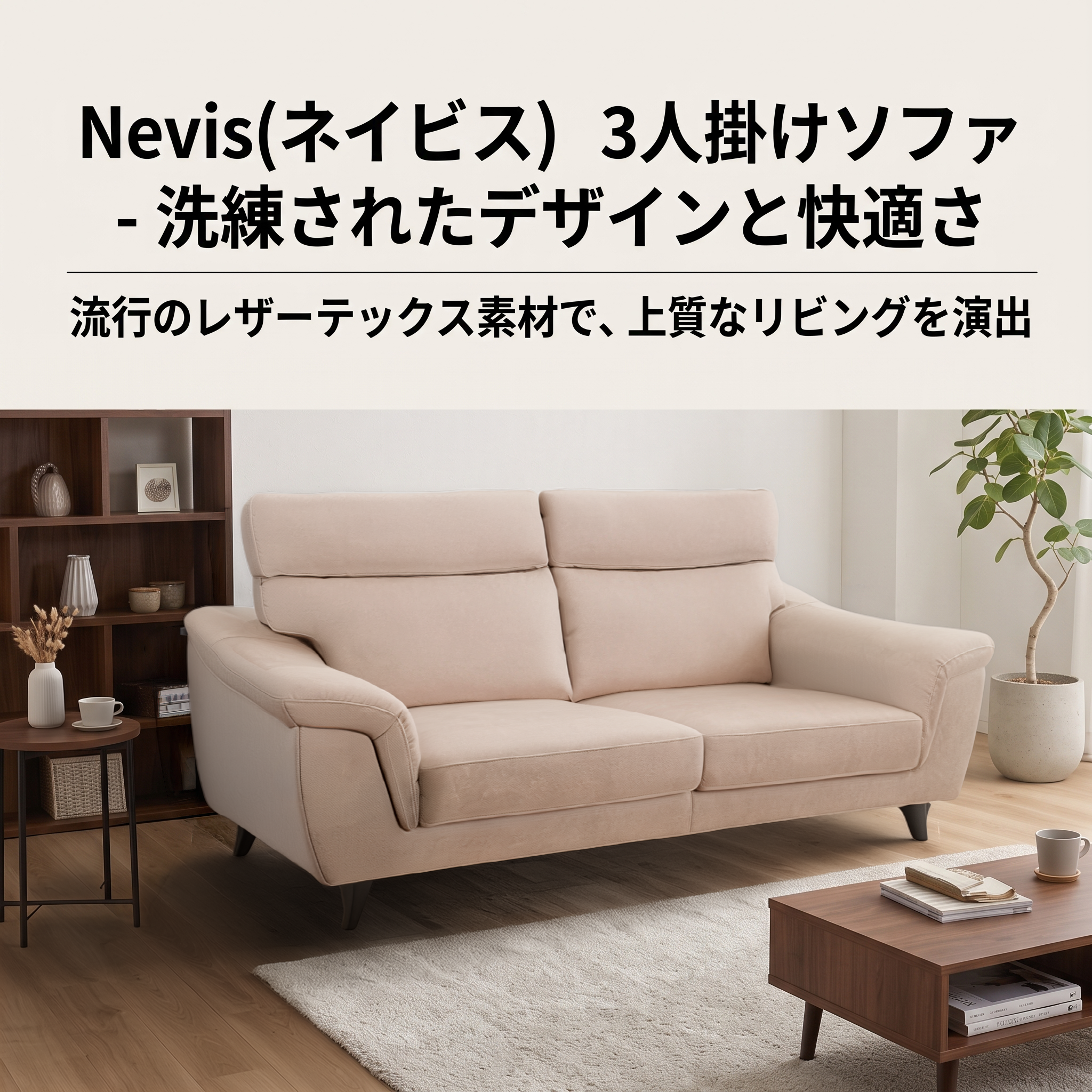 【首まで支えるハイバック＆ポケットコイル】レザーファブリックソファ Nevis（ネイビス）2987（全11色・撥水・脱着式）